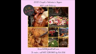 Texas T's Valentine's Supper delivered right to your door. $60.