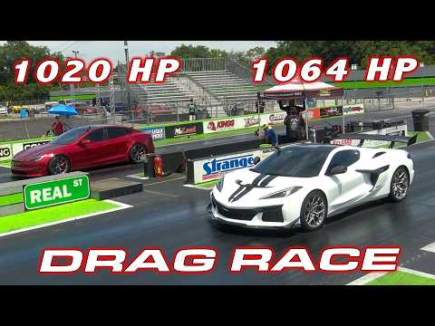 ZR1 vs PLAID * 1,064 HP Chevrolet Corvette C8 ZR1 0-60 in 2.3 vs Tesla Plaid 1/4 Mile DRAG RACE