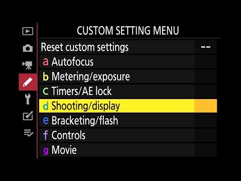 Nikon Z6 & Z7: Custom setting menu (D, E, F, G) (1595)