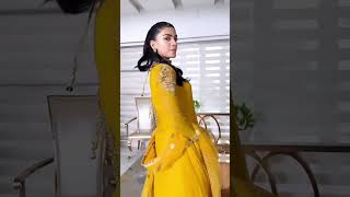 Mustard Handmade Pure Crinkle Chiffon Sharara - Video 1
