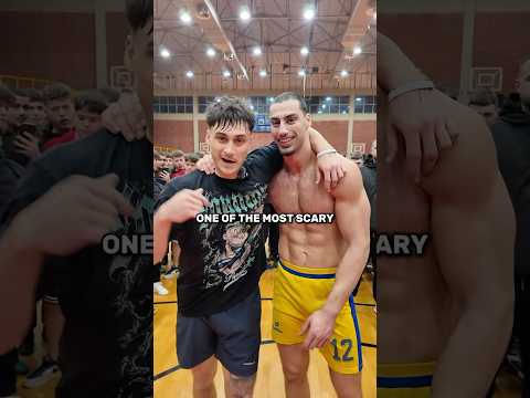 “mK dOeSnT pLaY cOmP🤕” 1v1 Vs Greek Bodybuilder Got Wicked😈 #streetball #basketball