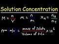 Concentration Of Solution Formulas