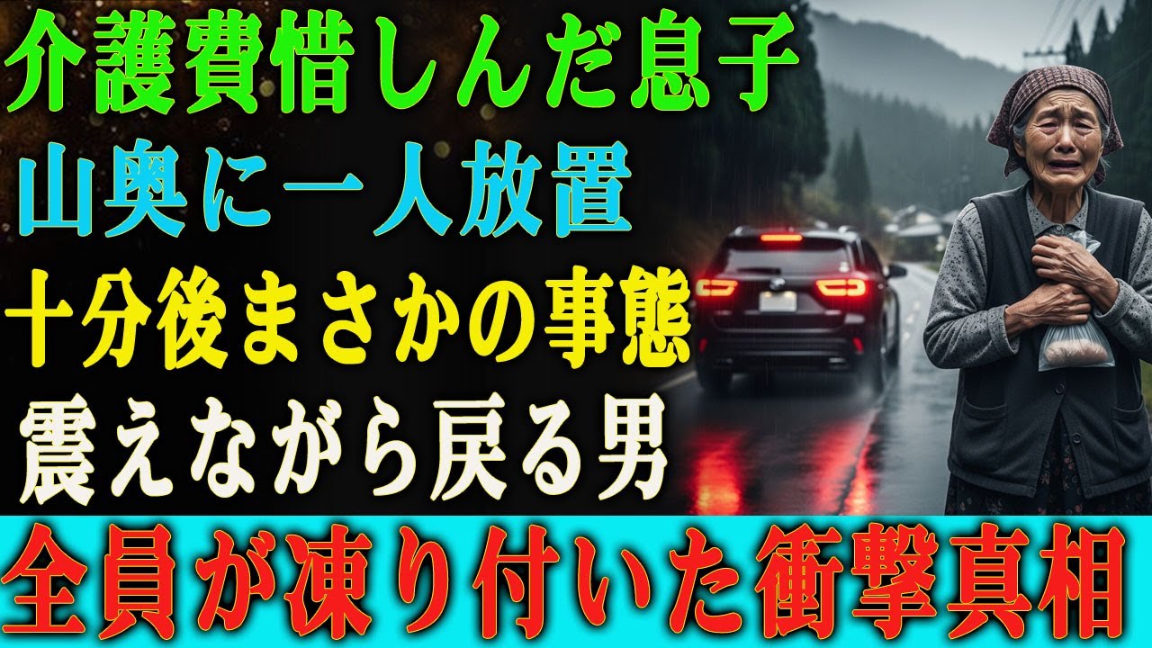 介護施設の費用を節約するため、山奥に母親を捨てて立ち去った息子――しかし十分後、顔面蒼白になって戻って来るのだが……