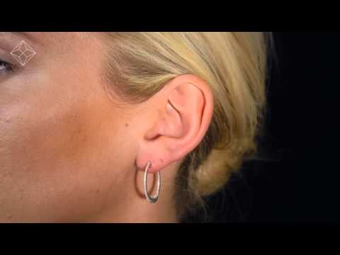 P3486Y - Diamond Hoop Earrings 0.54CT H/Si in 18K White Gold