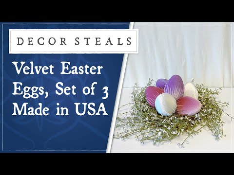 Decor Steals' Velvet Easter Eggs Set of 3 | Made in USA