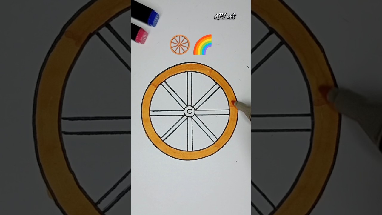 Creative art rainbow wheel 🛞🌈 satisfying color #shorts #art #satisfying #creativevideo #AELar