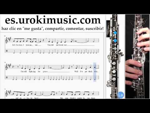 Como Tocar Oboe Sia Elastic Heart Parte#2 Clases Notas Musicales Tutorial Tablatura Maestro