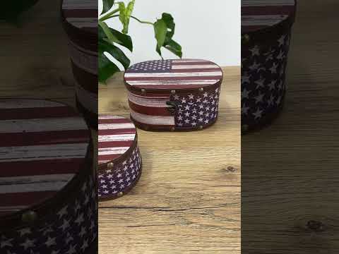Скринька овальна набір набір з 2-х - Прапор США Гранд Презент SH31302 - фото 1 - id-p443978025