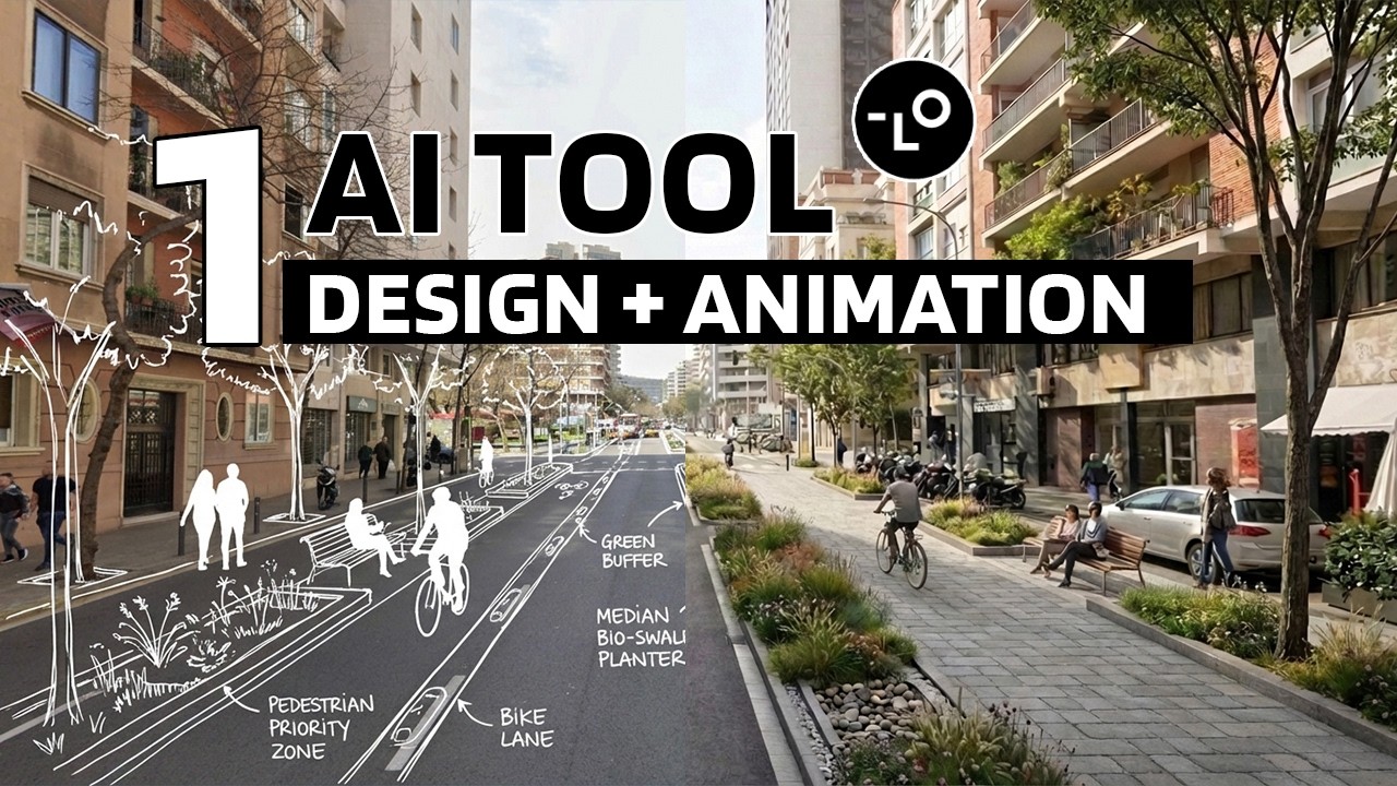 AI Streetscape Animation from One Street View 🤯 | Full Workflow (Sketch to Render)