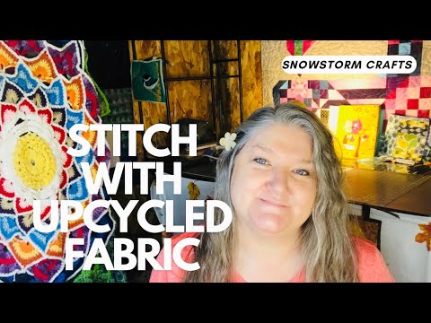 How to slow stitch a landscape using Upcycled fabric scraps #art #howto #craft