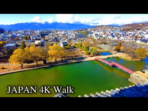 【4K】Japan Walking Tour - Local City Surrounded by Nature "Matsumoto City"