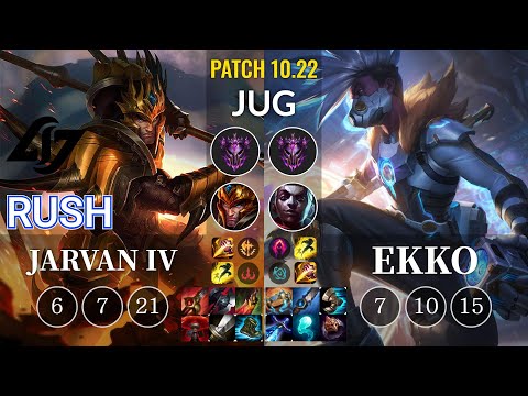 CLG Rush Jarvan IV vs Ekko Jungle - KR Patch 10.22