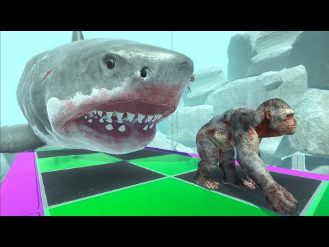 Run away from the pursuit of Mutant Megalodon on the Ocean Floor - Animal Revolt Battle Simulator