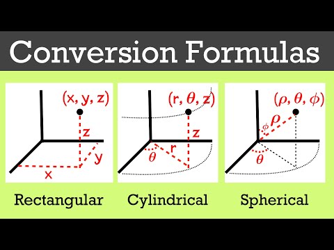 Rectangular, cylindrical, and spherical coordinates (introduction & conversion)