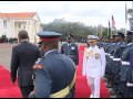 PRESIDENT OBAMA VISITS STATE HOUSE KENYA INSPECTS GUARD OF HONOUR AND RECEIVES A 21 GUN SALUTE