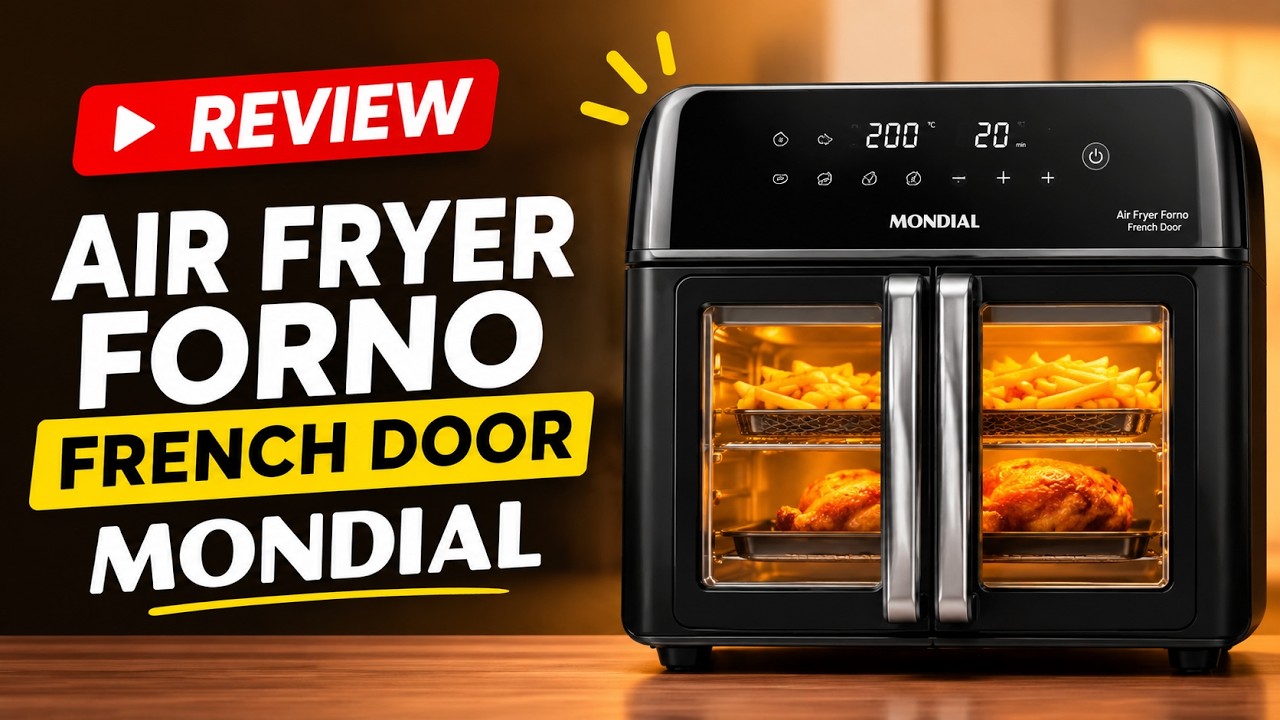 Miniatura da avaliação em vídeo de Forno e Fritadeira Elétrica Mondial 12L 1700W 127V