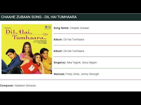 CHAAHE ZUBAAN SONG   DIL HAI TUMHAARA