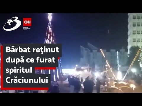 Bărbat reţinut după ce furat spiritul Crăciunului. A plecat cu luminițele care urmau să fie montate