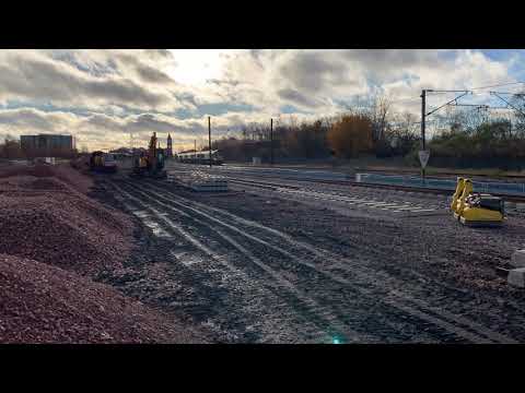FL Class 66952, 66591, 66502, 66563 and 66525 passes Darlington on Leeds Balm Road to Millerhill