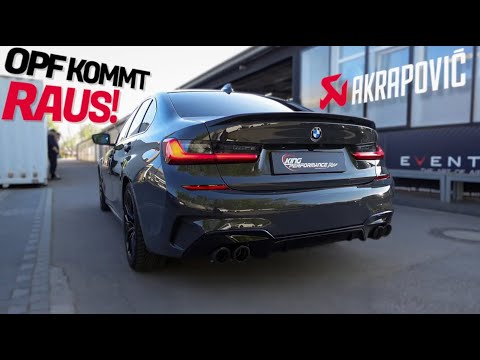 OPF RAUS + the brand new AKRAPOVIC SLIPON TITAN exhaust system suitable for BMW M340i G20 G21 B58