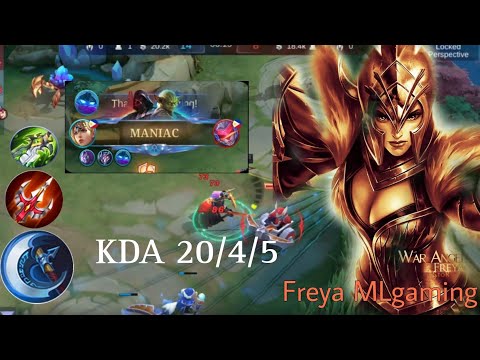 20 kills+Maniac 😱🔥 ||Freya best build 😱😱 || Freya Insane Jungler meta 🔥🔥