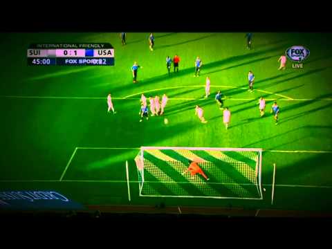 Brek Shea's beautiful free kick bs Switzerland