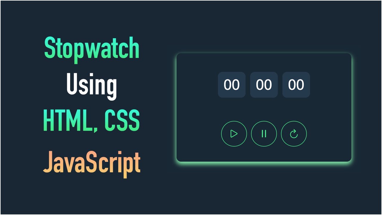 Creating a Stopwatch from Scratch using HTML, CSS, and JavaScript