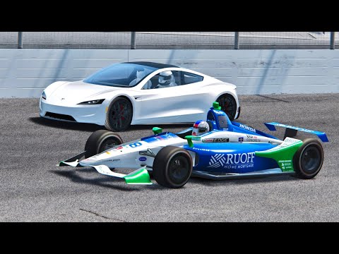 Tesla Roadster vs IndyCar 2019 - Oval Track