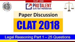CLAT 2018 Actual Paper Discussion I Legal Reasonin