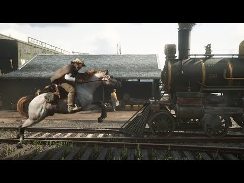 Red Dead Redemption 2 (RAGDOLL TRAIN FAILS)