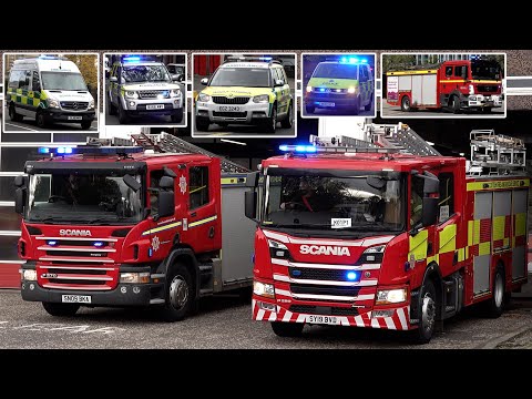 Fire engines, police cars, and ambulances responding in the UK 🚨