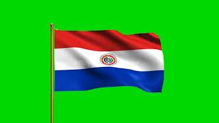 Paraguay National Flag | World Countries Flag Series | Green Screen Flag | Royalty Free Footages