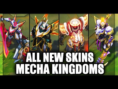 All Mecha Kingdoms Skins Spotlight Jax Sett Draven Garen Leona (League of Legends)
