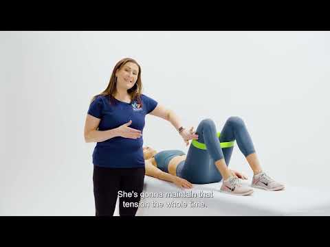 Pelvic Floor Exercise: Improve strength with Bridges with loop band for glute activation
