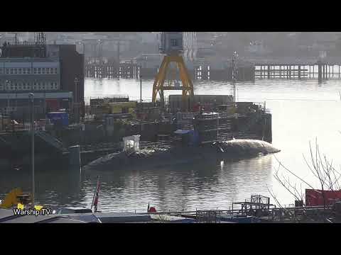 HMS TRENCHANT S91 IS DECOMMISSIONED AT DEVONPORT NAVAL BASE - 21st January 2022
