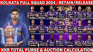 IPL 2024: KKR Full Squad 2024 with Purse Money Calculation & Mini Auction