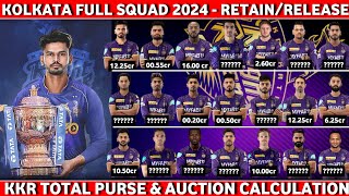 IPL 2024: KKR Full Squad 2024 with Purse Money Calculation & Mini Auction