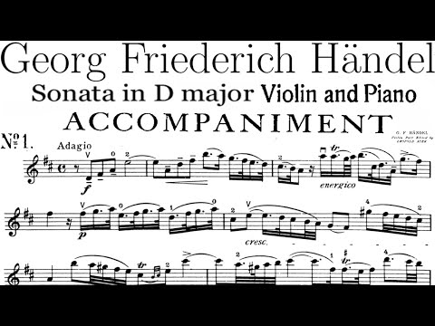 Handel Violin Sonata In D Major, No 4 HWV 371, 1st movement Affettuoso | Piano Accompaniment