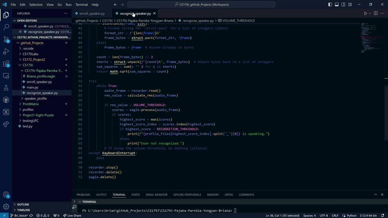 PicoVoice Speaker Identification Demo