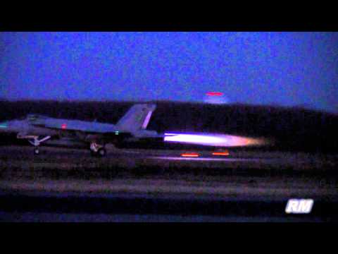 Night Take Offs - F/A-18E Super Hornets in Full Afterburner! Naval Air Station Oceana