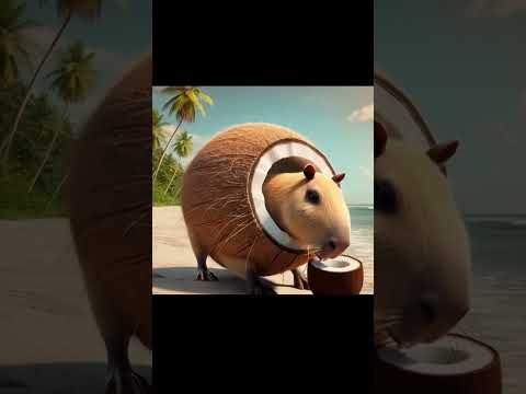 a capybara Normal, no, better a capybara inside a coconut