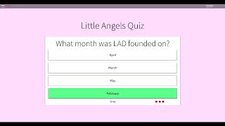 Little angels daycare roblox quiz