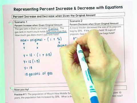 Representing Percent Increase And Decrease With Equations Video