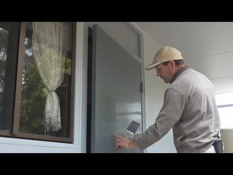 How to brush a door using water based paint or acrylic paint...
