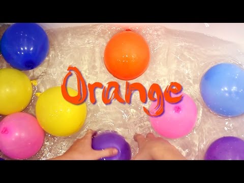 20 Wet Balloons - Learn colors water balloon nursery rhymes