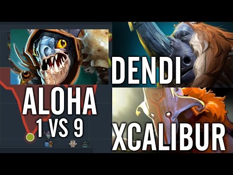 WHAT A SLARK by ALOHA [8690] vs Dendi [8050] and Xcalibur [8600]  1440p Dota 2