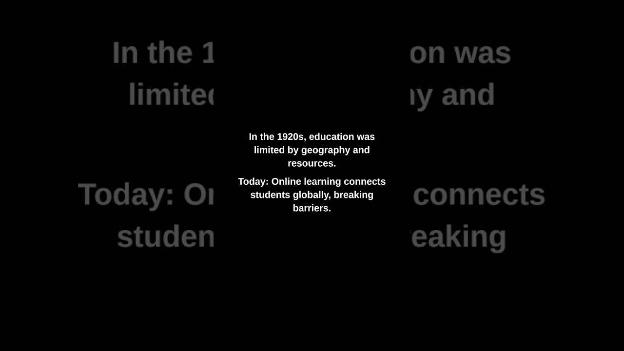 In the 1920s, education was limited by geography and resources.
