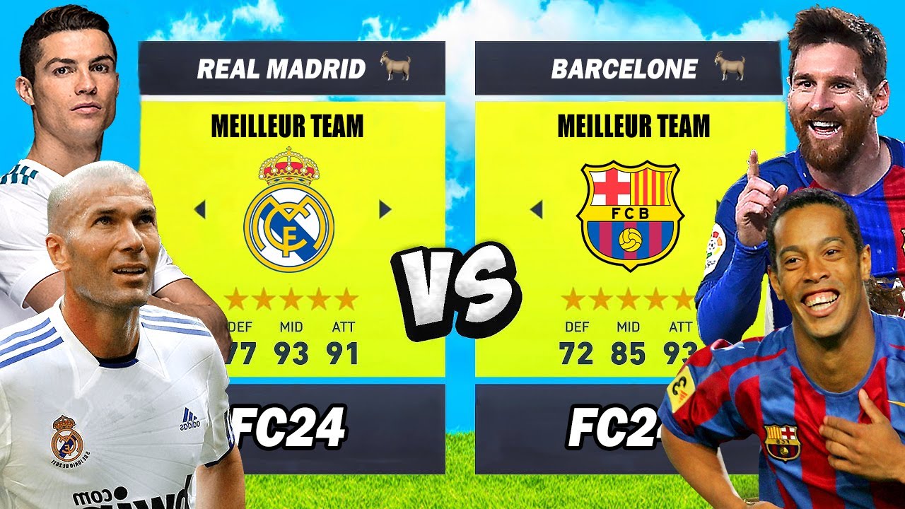 Le Meilleur Real Madrid vs Le Meilleur Barcelone ! (Ronaldo, Zidane ... vs Messi, Ronaldinho ...)
