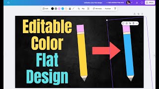 How to create flat design with adjustable color for Canva