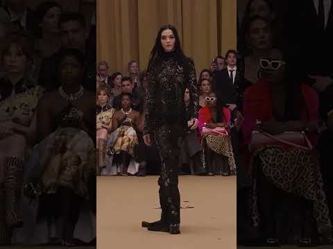 Mariacarla Boscono walks the runway at the Roberto Cavalli